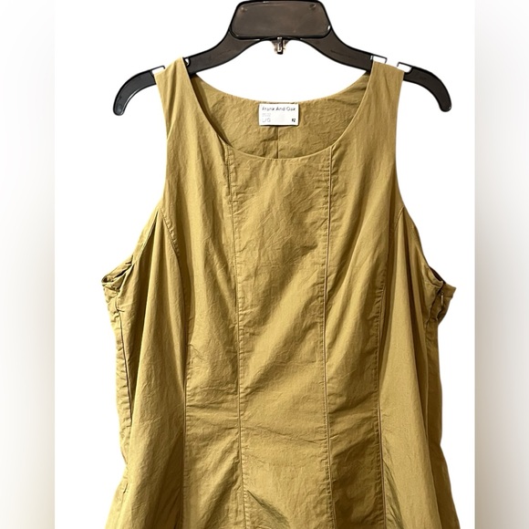 Frank and Oak Green/Brown Midi Sleeveless Dress - Large - Picture 3 of 11